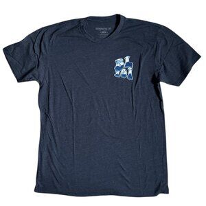 Baseball Lifestyle 101 Heather Navy Blue Wave Tshirt Mens Large EUC